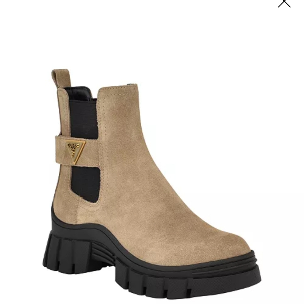 Guess Tan Ankle Boots with Black Sole
